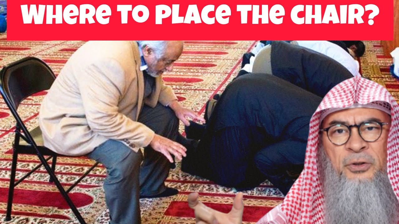 Where to place chair in the row when praying in congregation in masjid