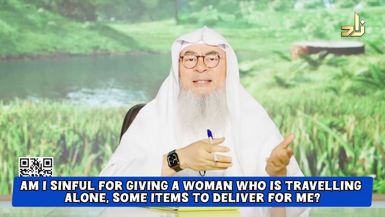 Am I sinful for giving woman who is traveling without mahram to deliver for me?