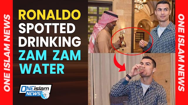 RONALDO SPOTTED DRINKING ZAM ZAM WATER