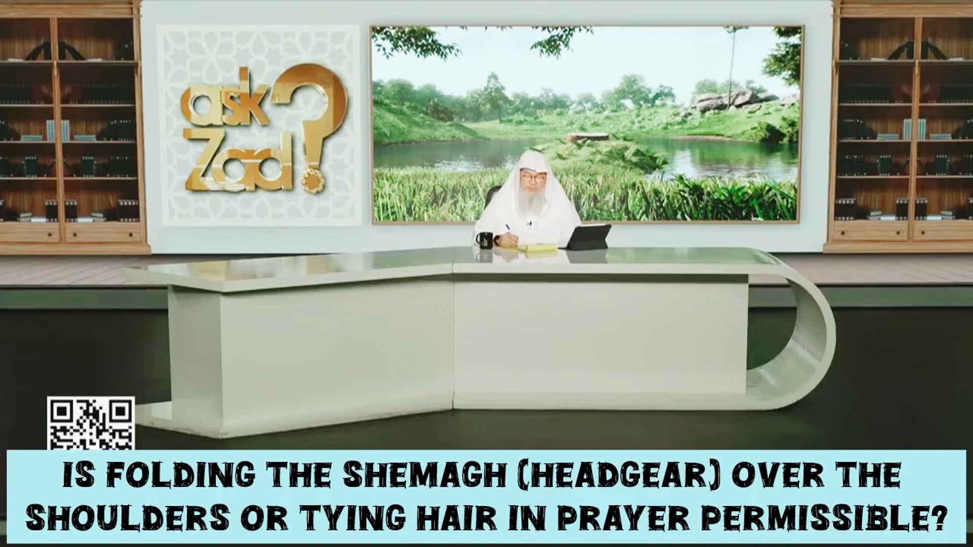 Folding Shemagh (Headgear for men over shoulder tying hair in prayer permissible