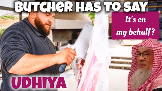 Butcher slaughtering QurbaniUdhiya on...