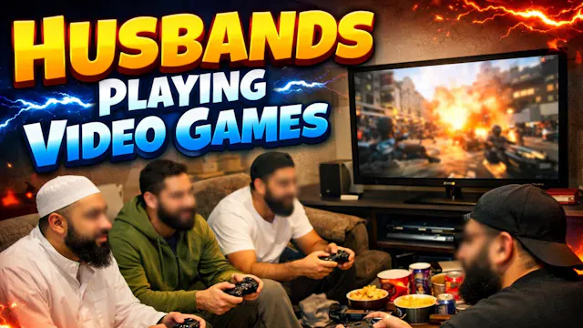 Boy Husbands Playing Video Games