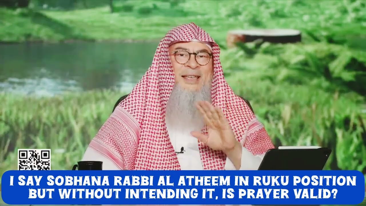 Saying dhikr or anything in salah without intention, is prayer valid 