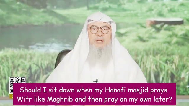Hanafi Imam prays witr like maghrib, ...