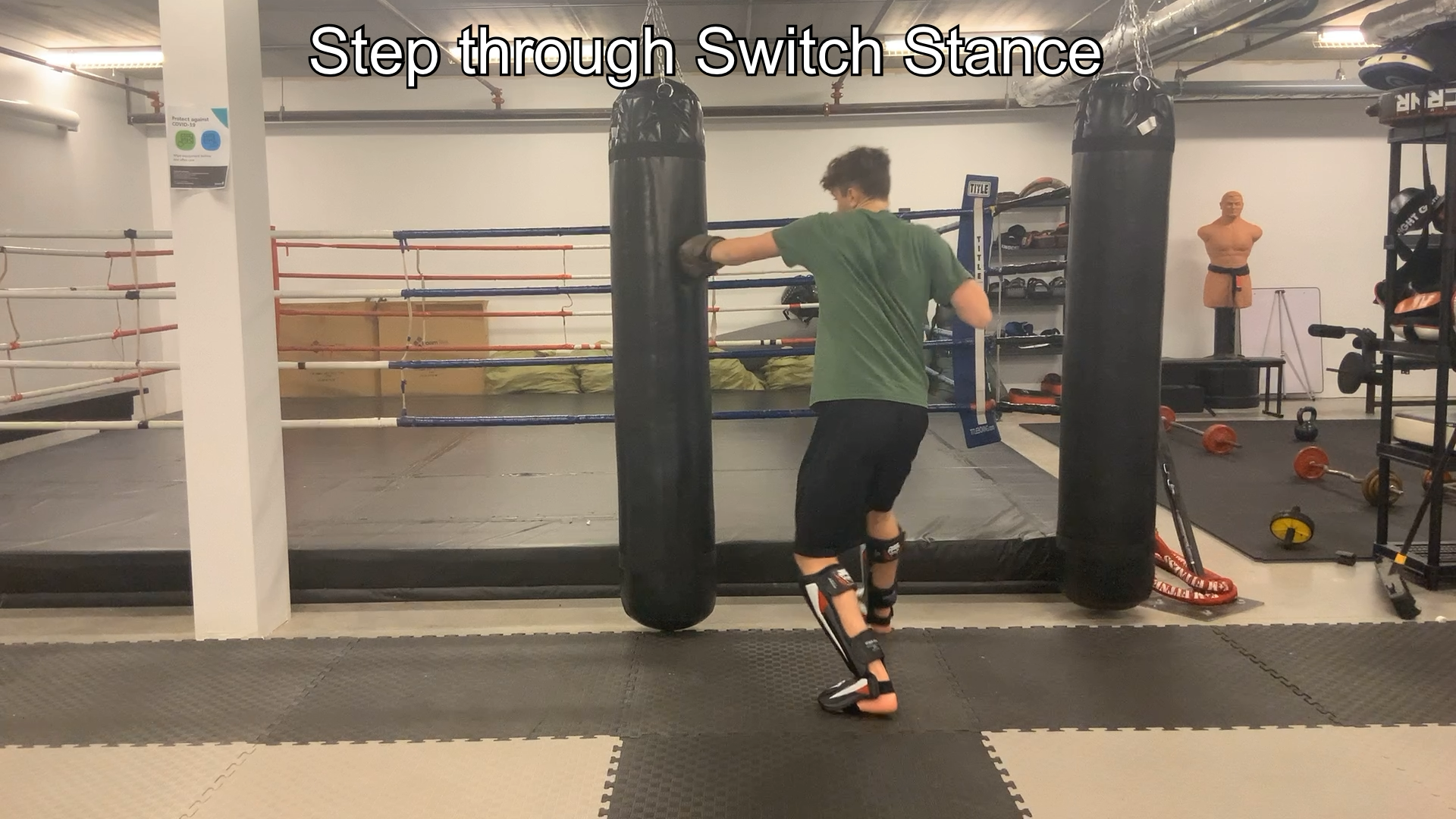 Muay Thai White Shorts Stripe 4:Lesson 1 Switch Lead shuffle and step through