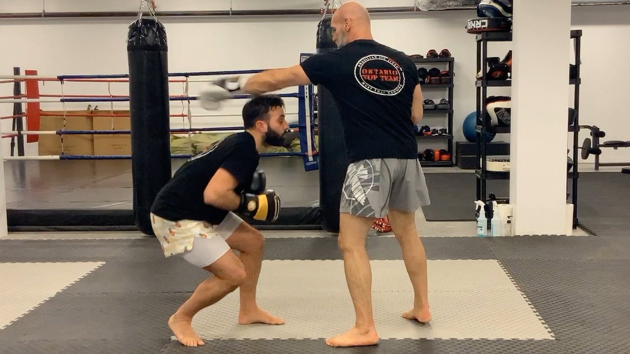 Muay Thai White Shorts Stripe 3:Lesson 4 Cover and Roll Under