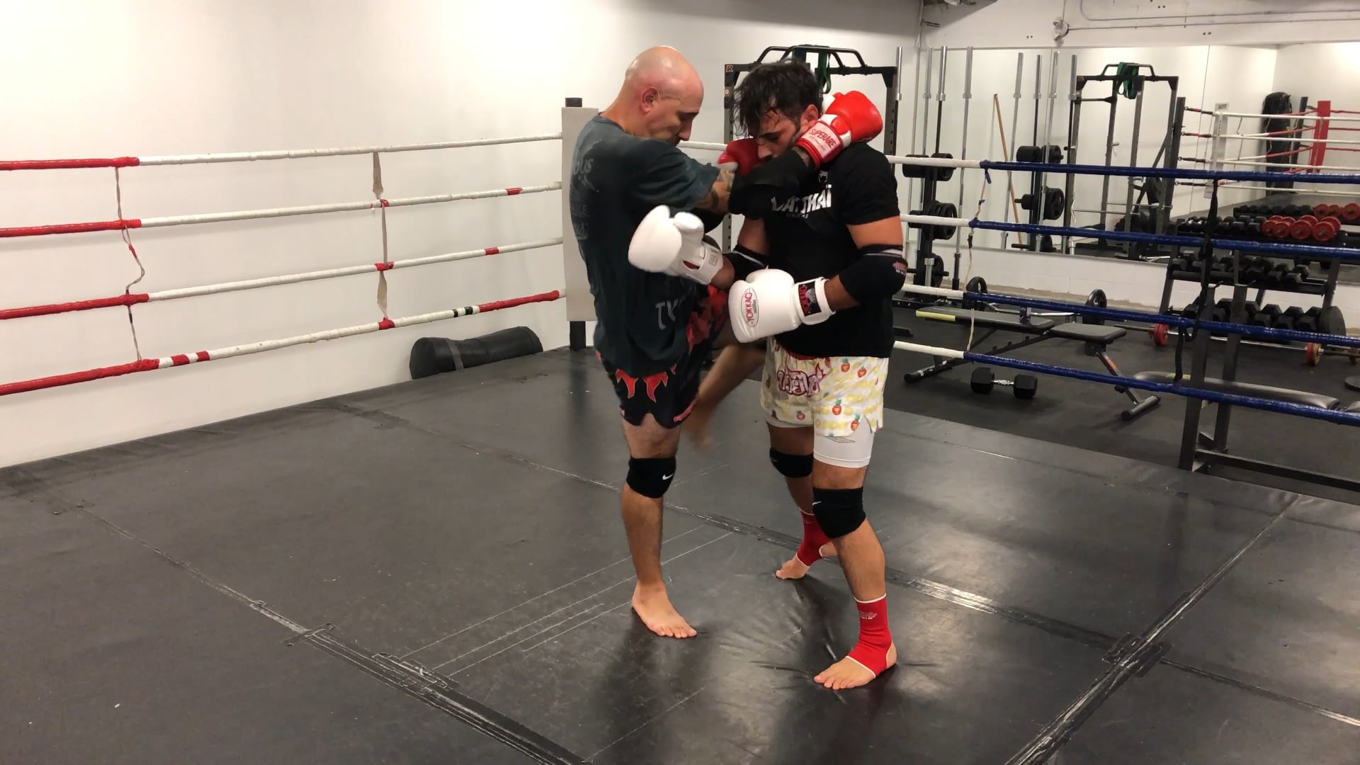 Enter the Muay Thai Clinch:C-grip to opposite elbow and knee