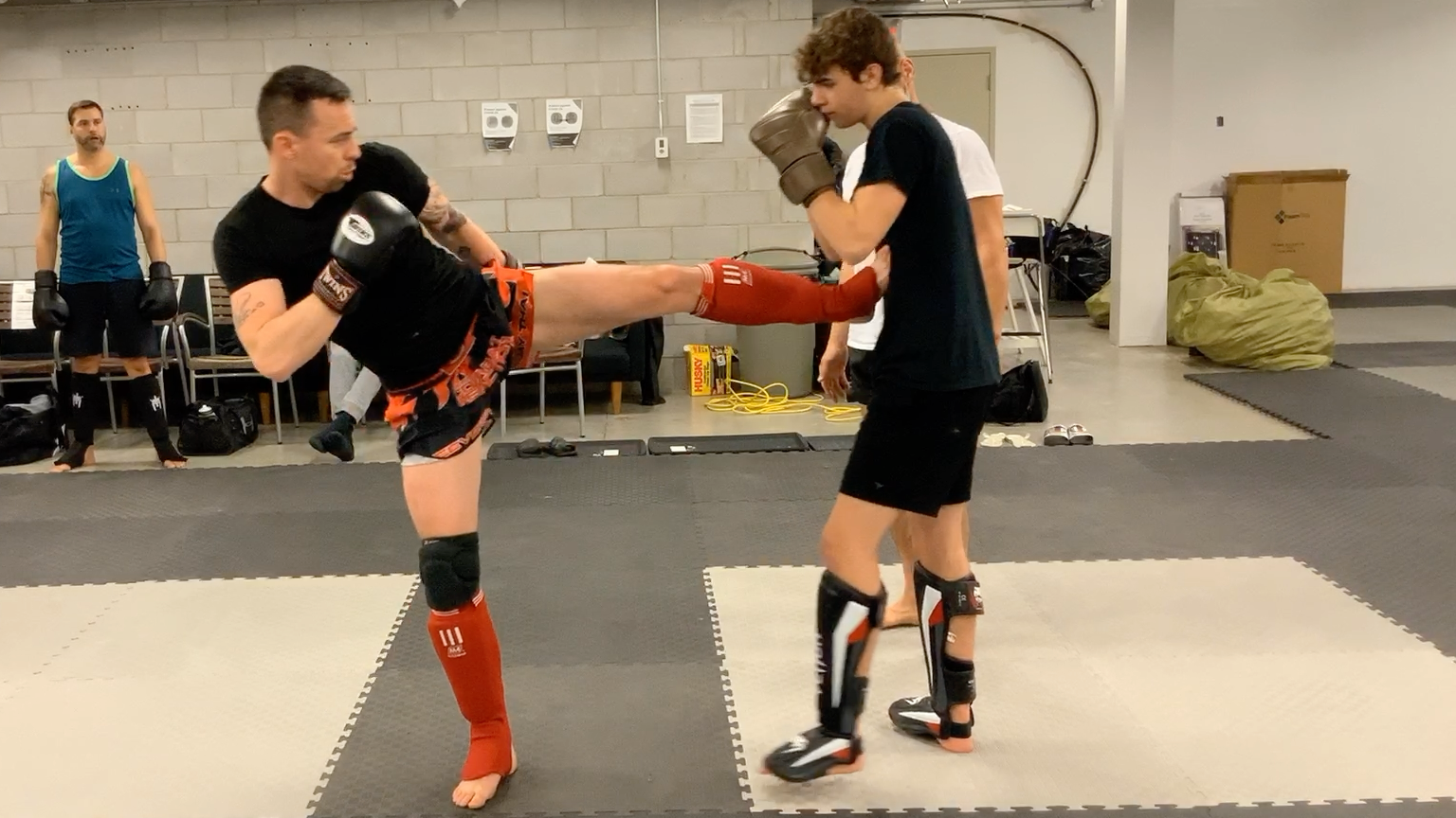 Muay Thai Fundamentals White Shorts:Stripe 2 Lesson 8 Rear Push Kick