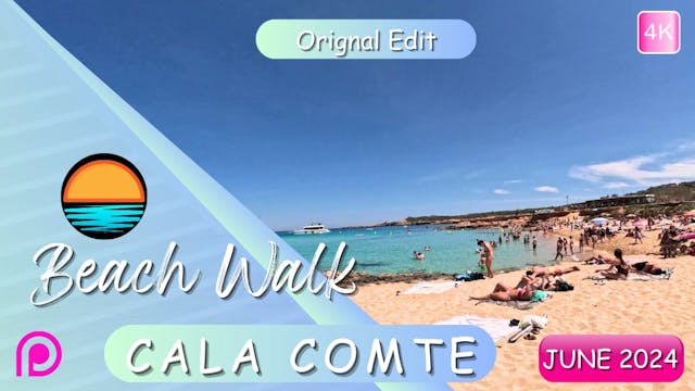 Cala Comte June 2024 Beach Walk Patreon 4K