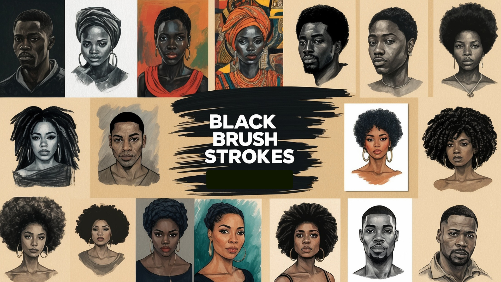 Black Brush Strokes