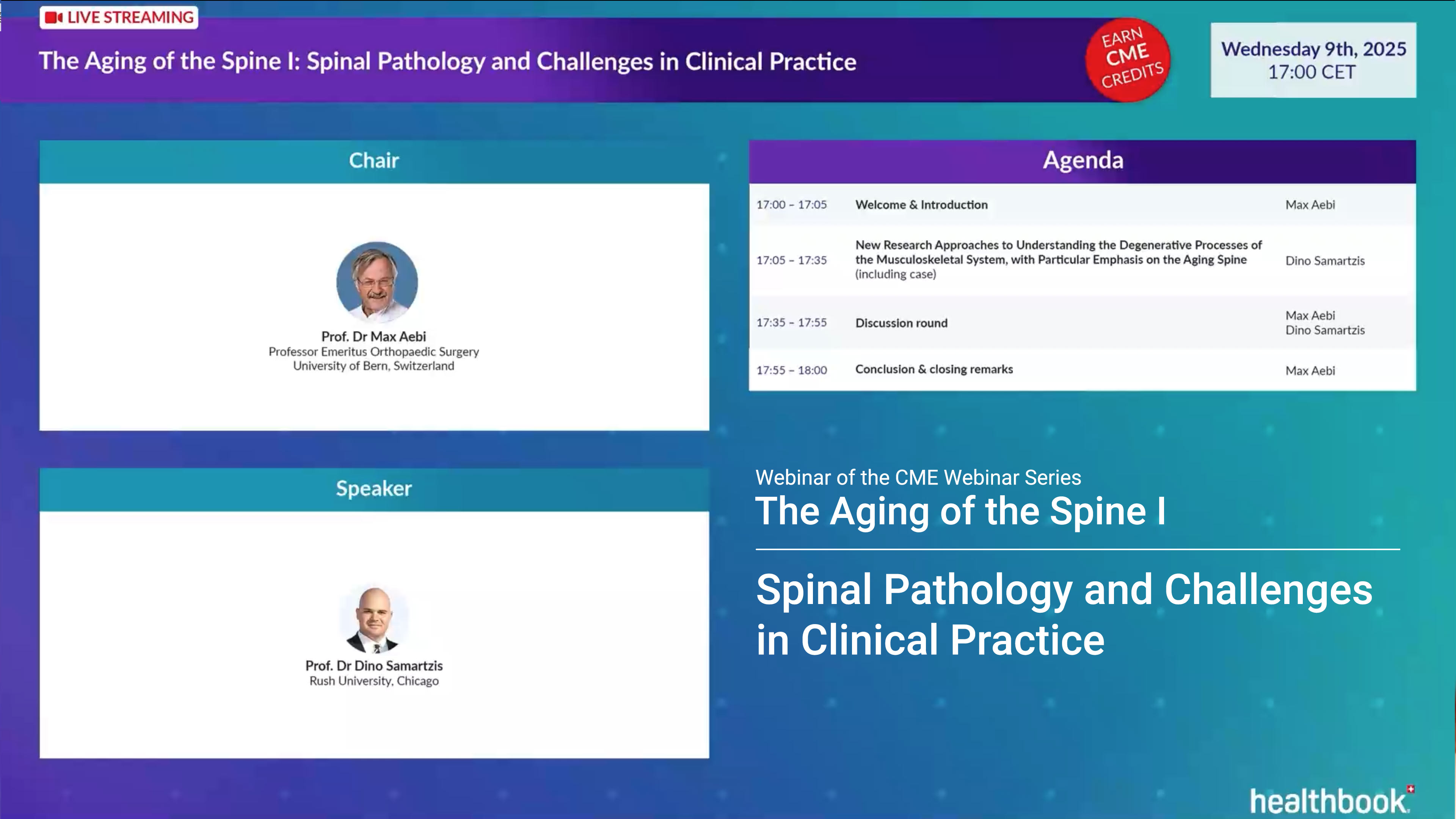 Webinar The Aging of the Spine I: Spinal Pathology and Challenges in Clinical ..