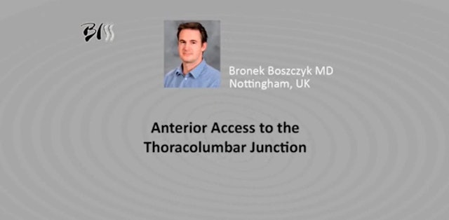 Anterior access to the thoracolumbar junction