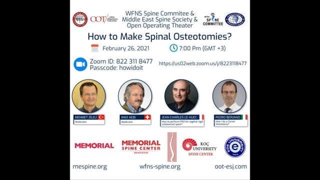 WFNS Webinar: How to make spinal Osteotomies?