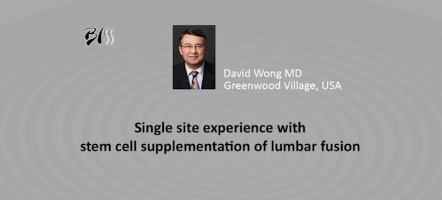 Single site experience with stem cell supplementation of lumbar fusion