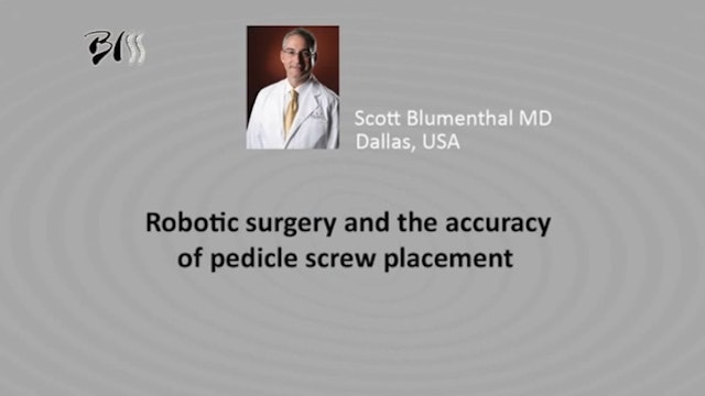 Robotic surgery and the accuracy of pedicle screw placement