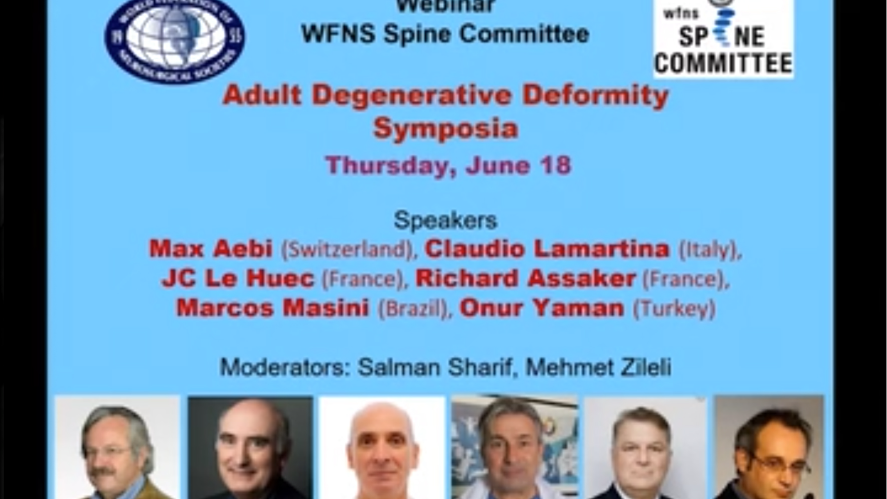 WFNS Spine Committee Webinar 2020: Adult Degenerative Deformity Symposia 1