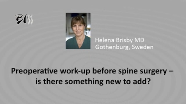 Preoperative work-up before spine surgery - is there something new to add?