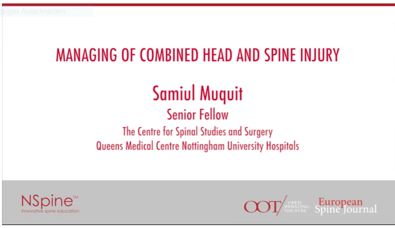 Managing of combined head and spine injury