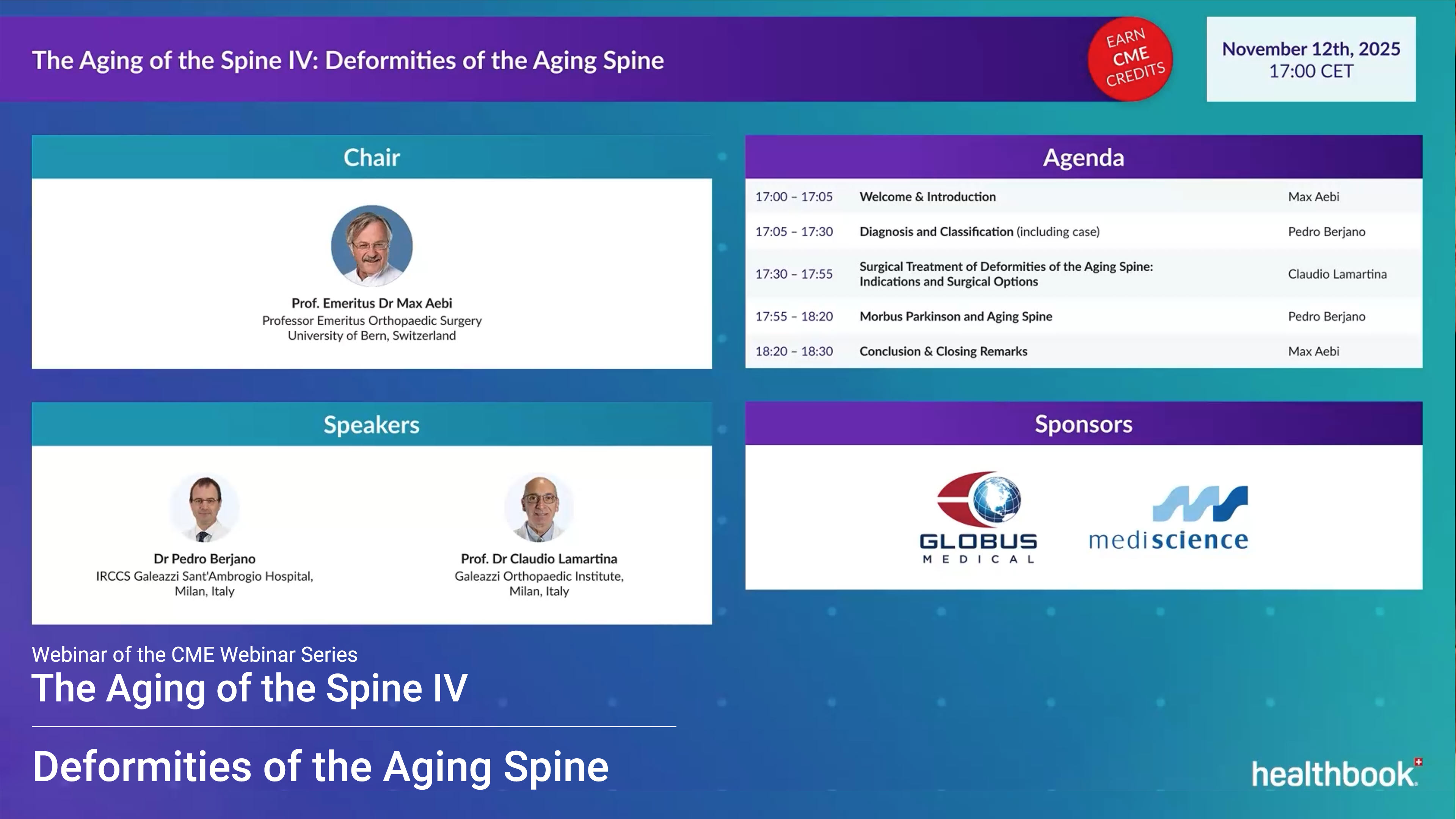 Webinar The Aging of the Spine IV: Deformities of the Aging Spine