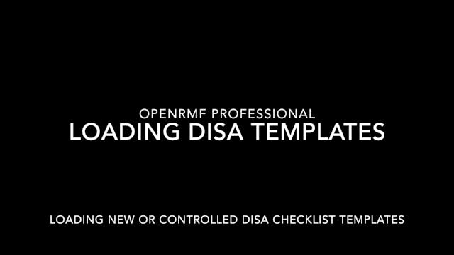 v2.10 Loading DISA Templates from Cyber.mil - Admin Training