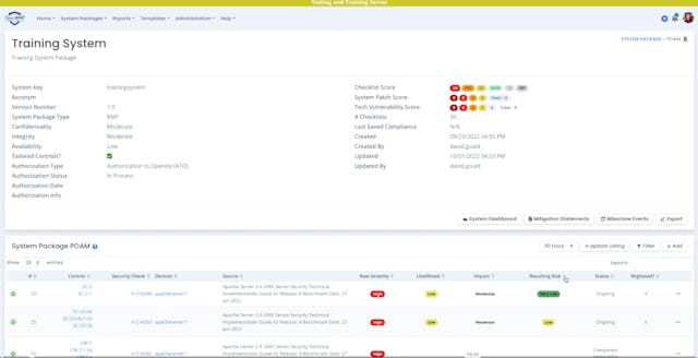 User Training - Plan of Action and Milestones (POAM)