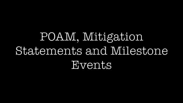 v2.9 POAM, Mitigation Statements and Milestone Events - User Training