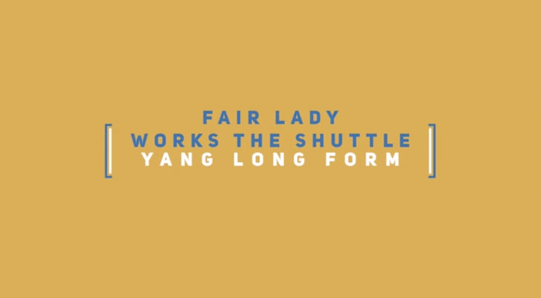 Yang Long Form: Fair Lady Works the Shuttle 