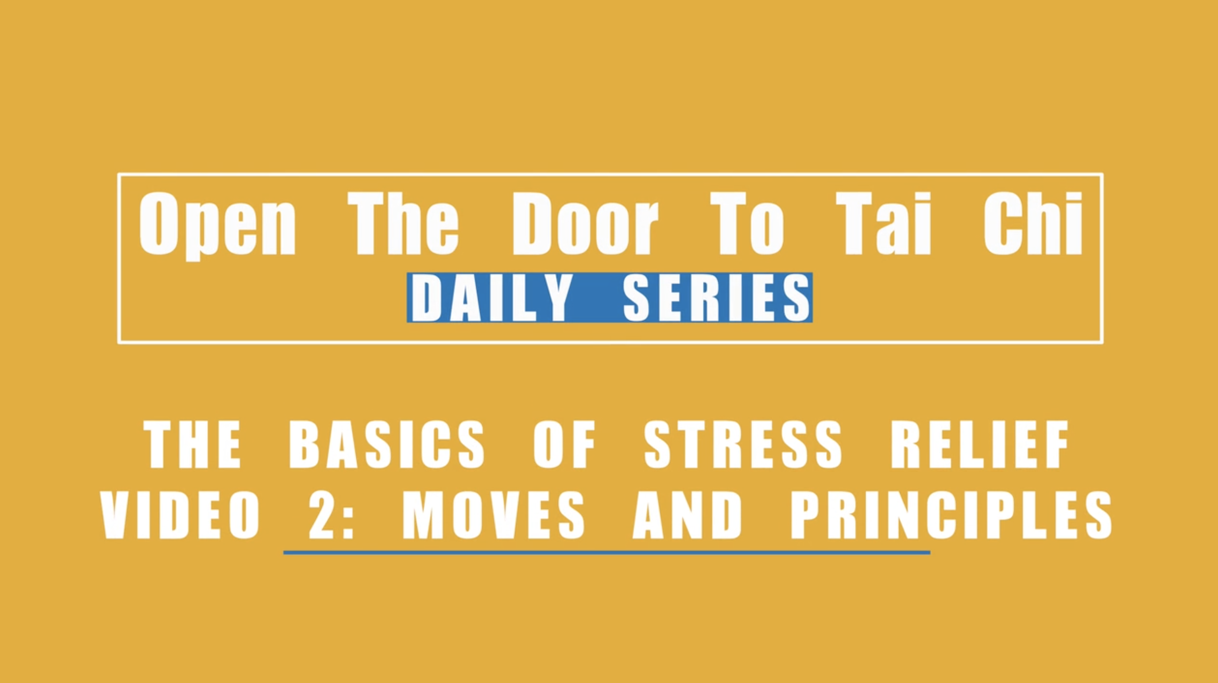 Tai Chi - The Basics of Stress Relief Video 2