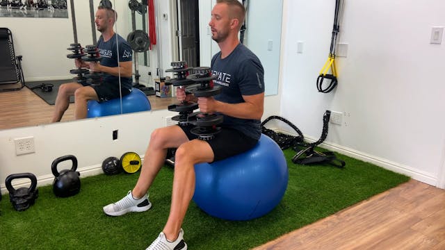 Exercise Ball DB Press