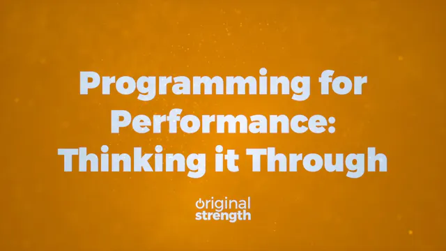 Programming for Performance- Thinking...