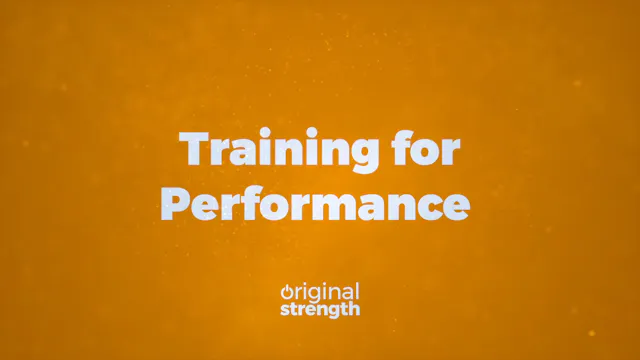 Training for Performance