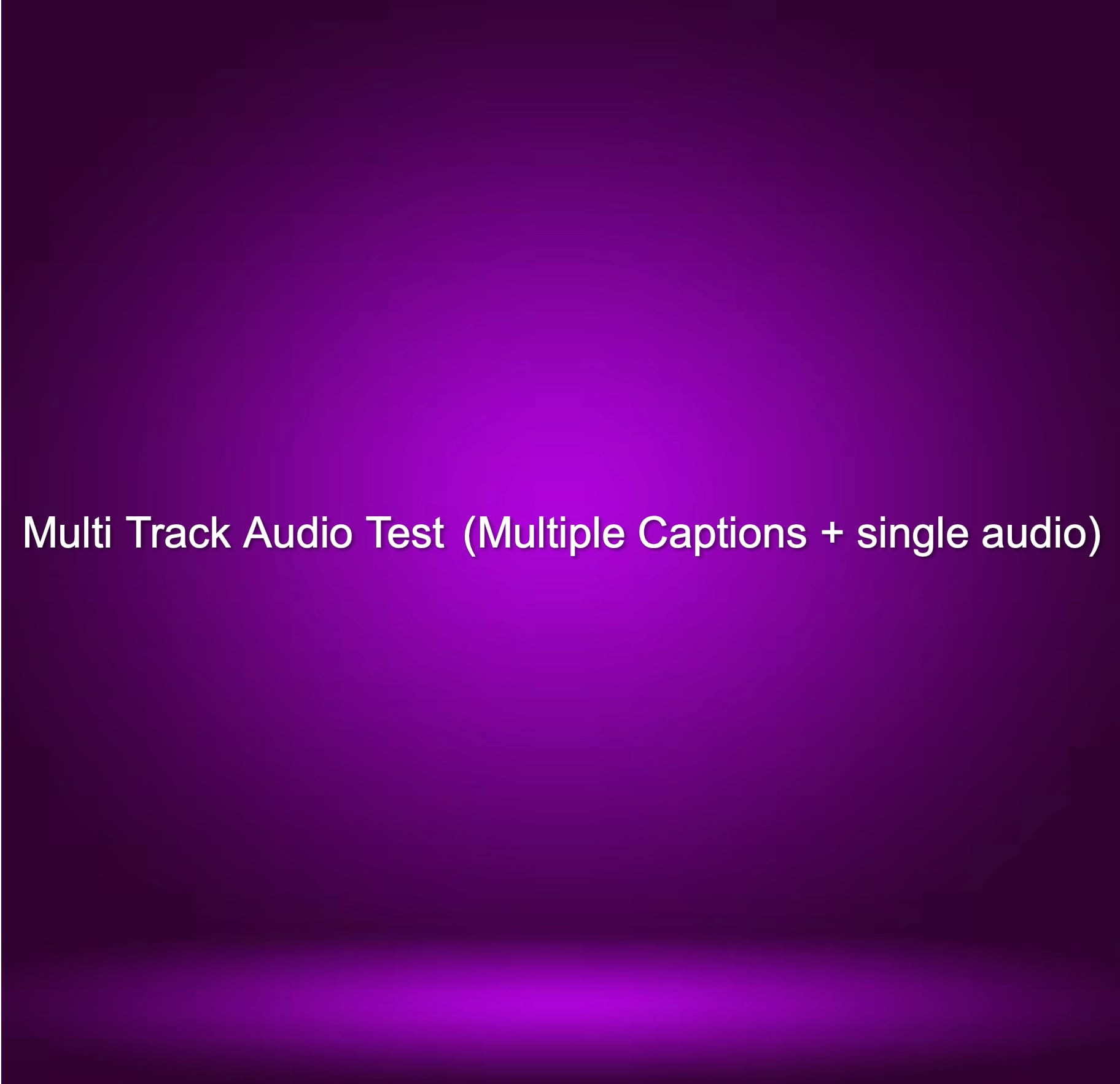 Multi Track Audio Test  (Multiple Captions  + single audio)