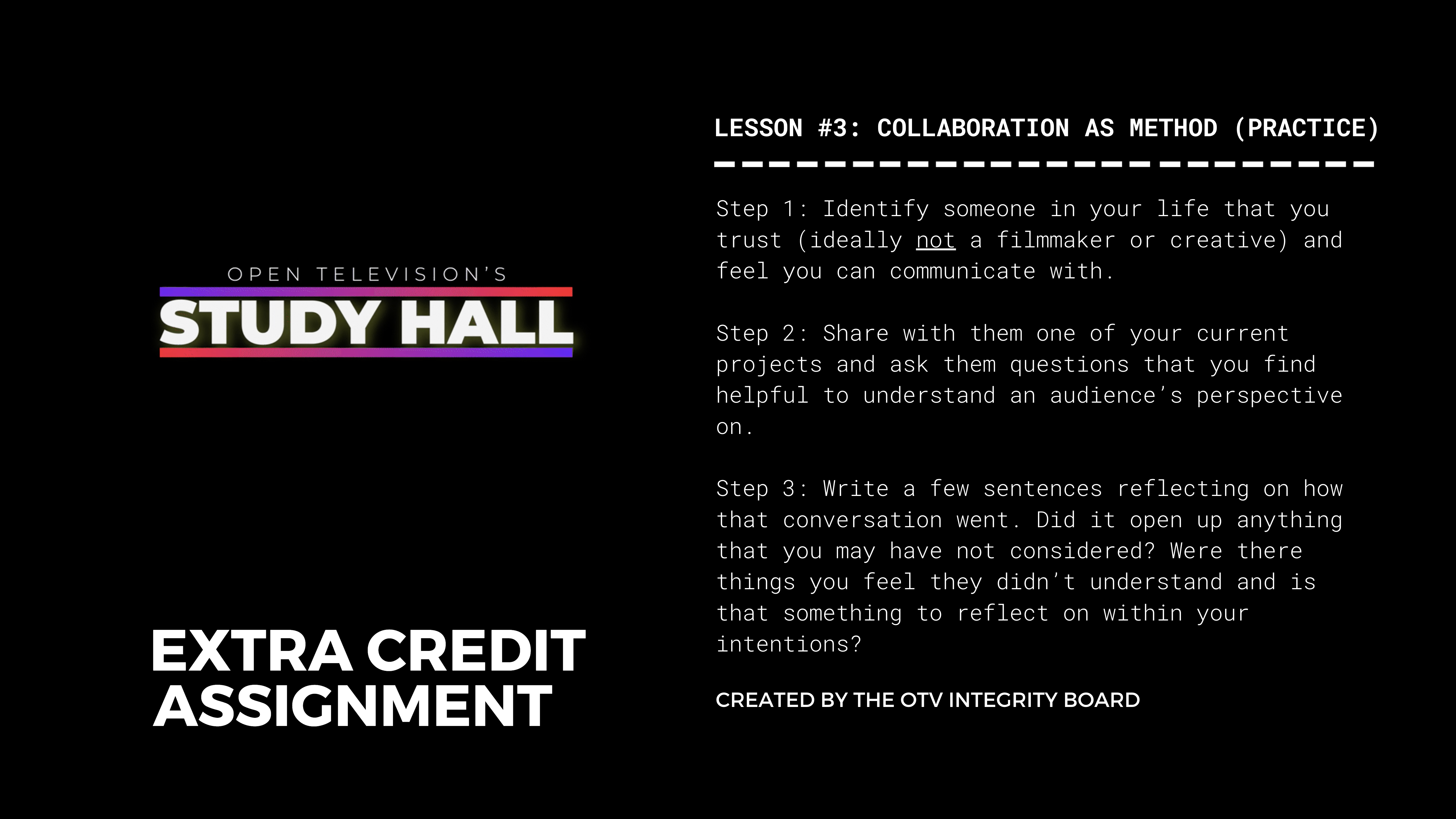 Lesson 3: Extra Credit