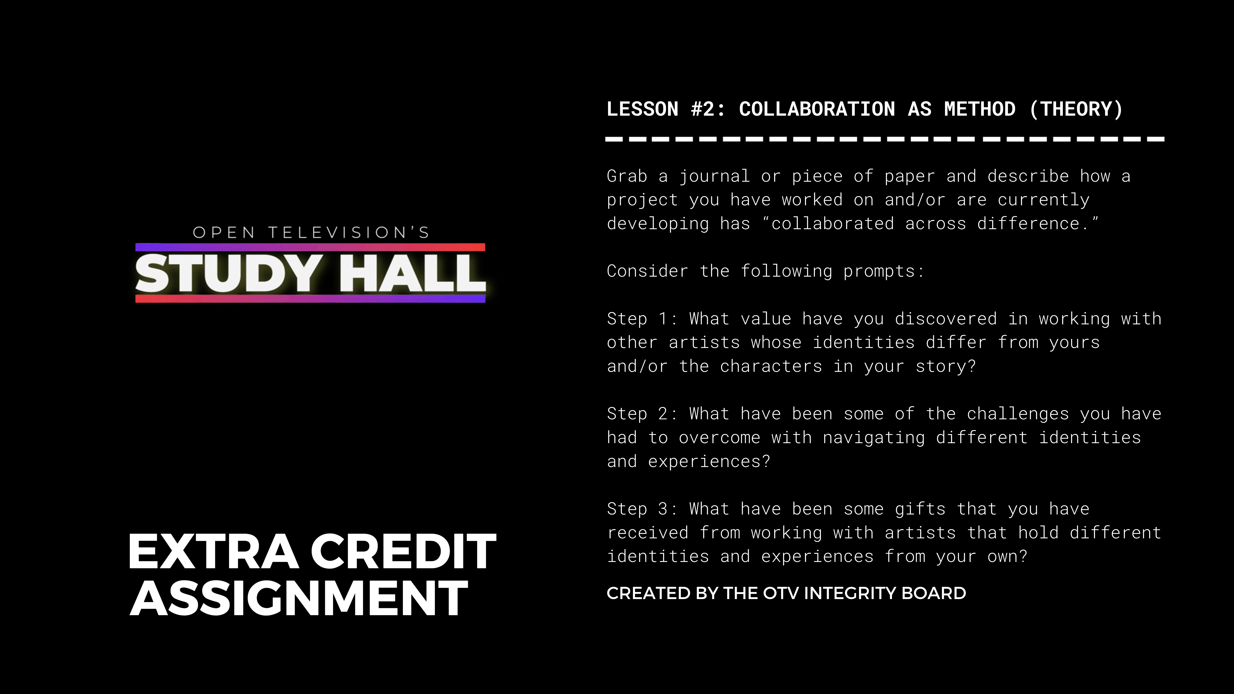 Lesson 2: Extra Credit Assignment 