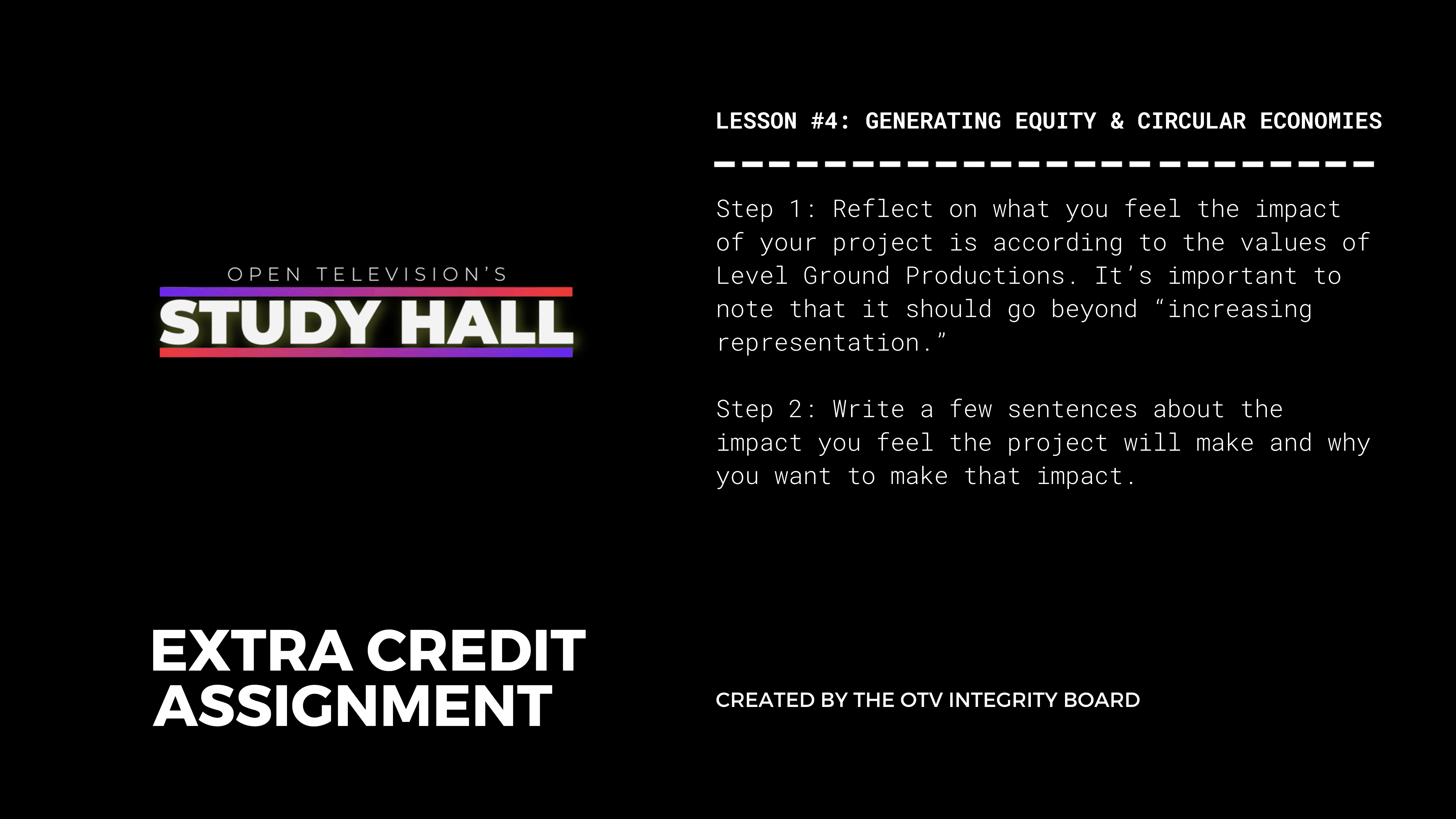 Lesson 4: Extra Credit Assignment