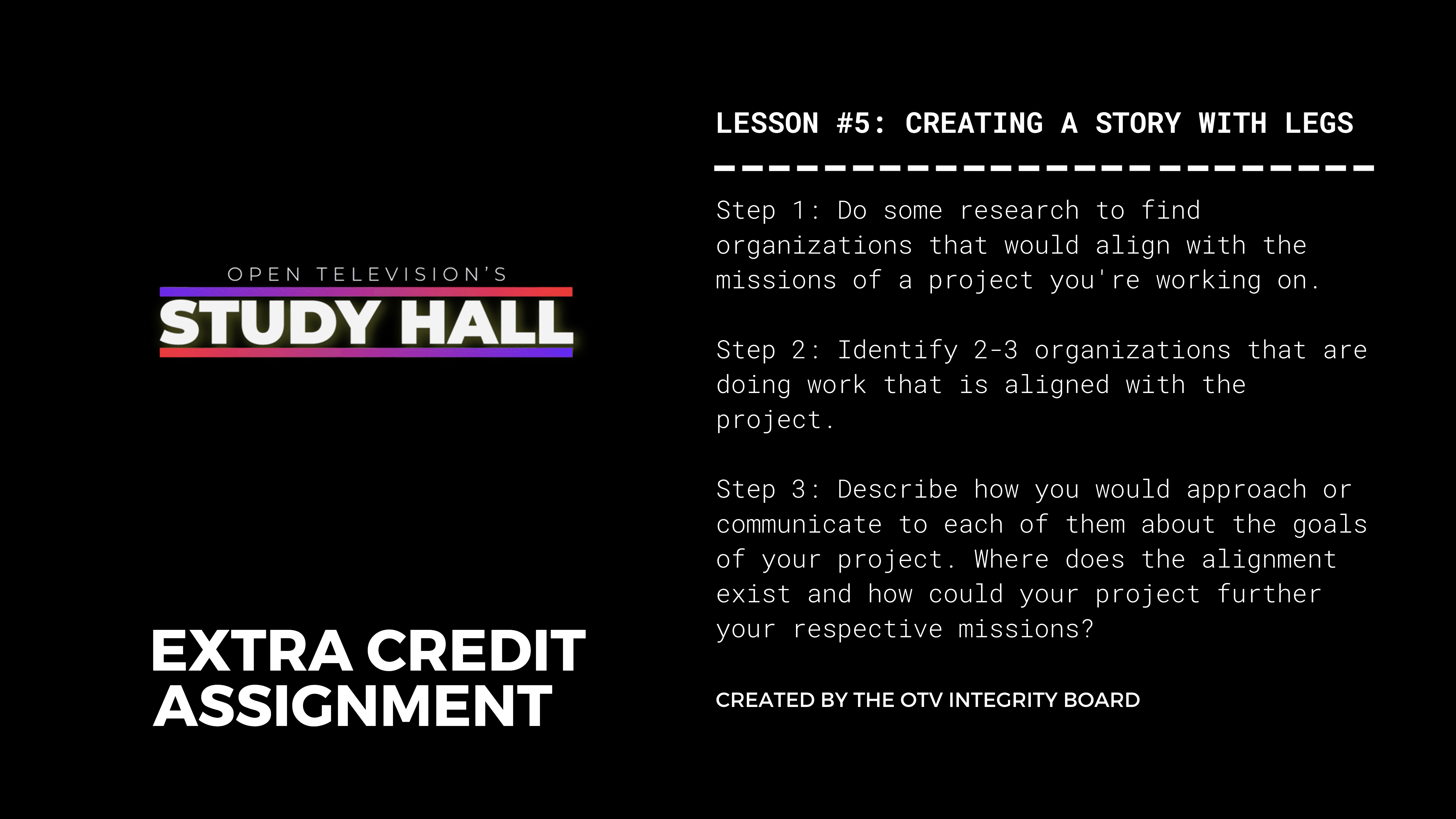 Lesson 5: Extra Credit Assignment 