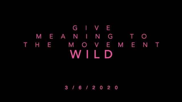 Give Meaning to the Movement- Wild