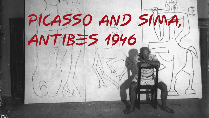 Picasso and Sima, Antibes 1946