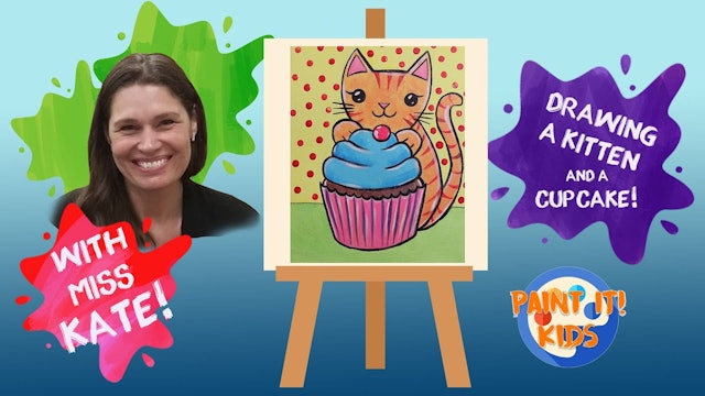 Drawing for Kids - How to Draw a Kitten and a Cupcake - Cute drawings