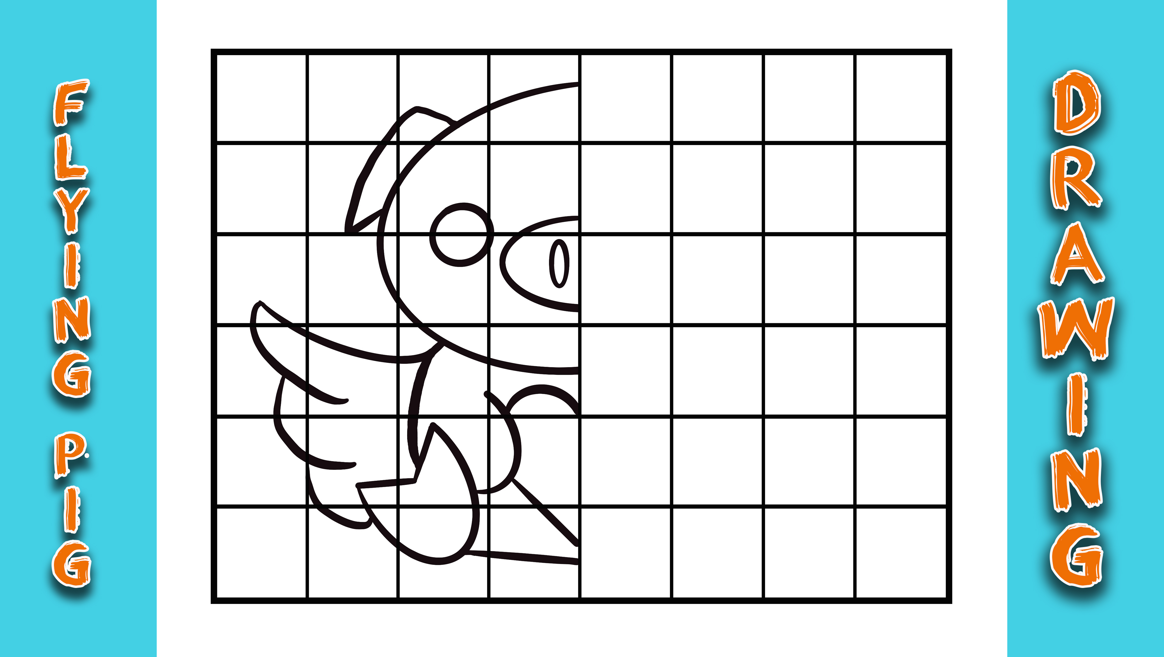 Flying Pig Grid Drawing