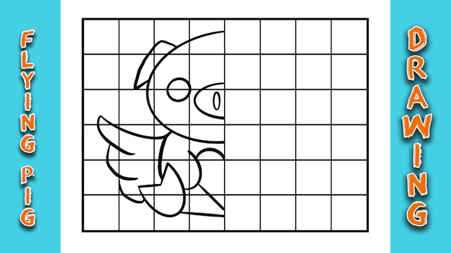 Flying Pig Grid Drawing