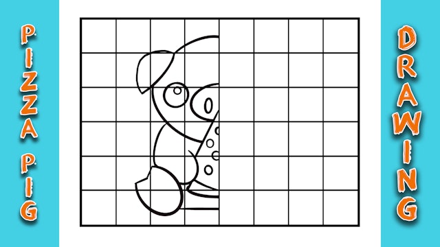 Pizza Pig Grid Drawing