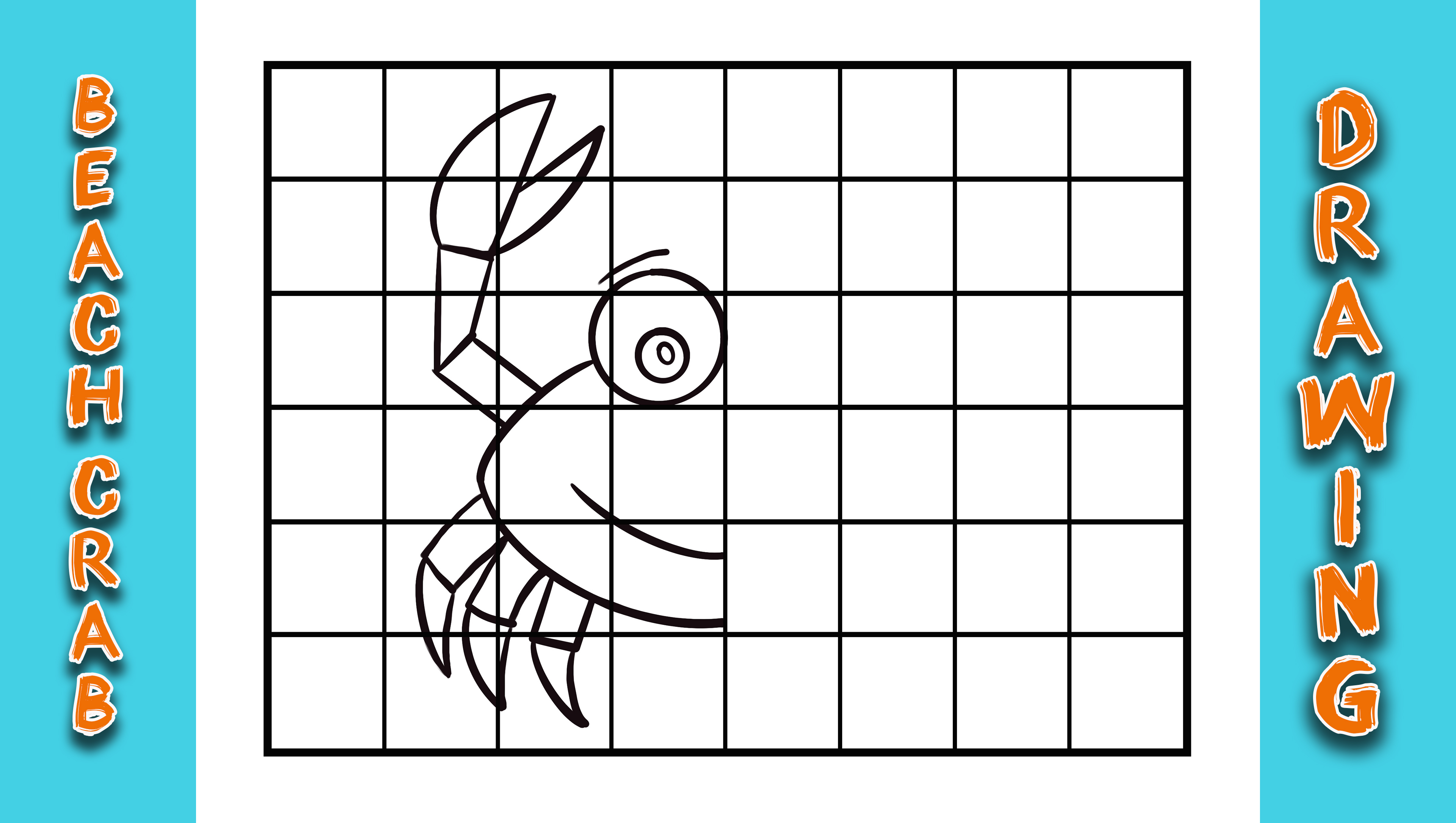 Beach Crab Grid Drawing
