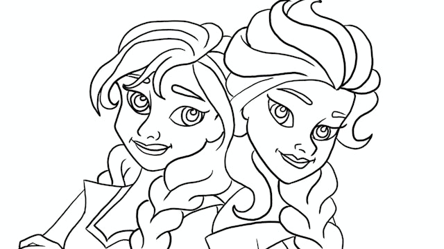 Elsa and Anna Stencils