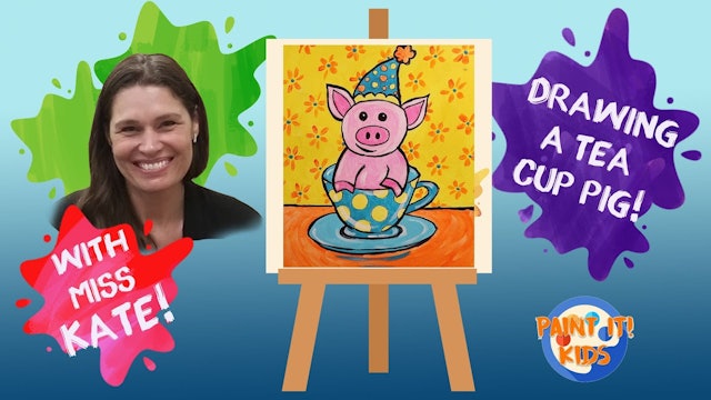 Drawing for Kids - How to Draw a Tea Cup Pig - art for kids - Cute drawings