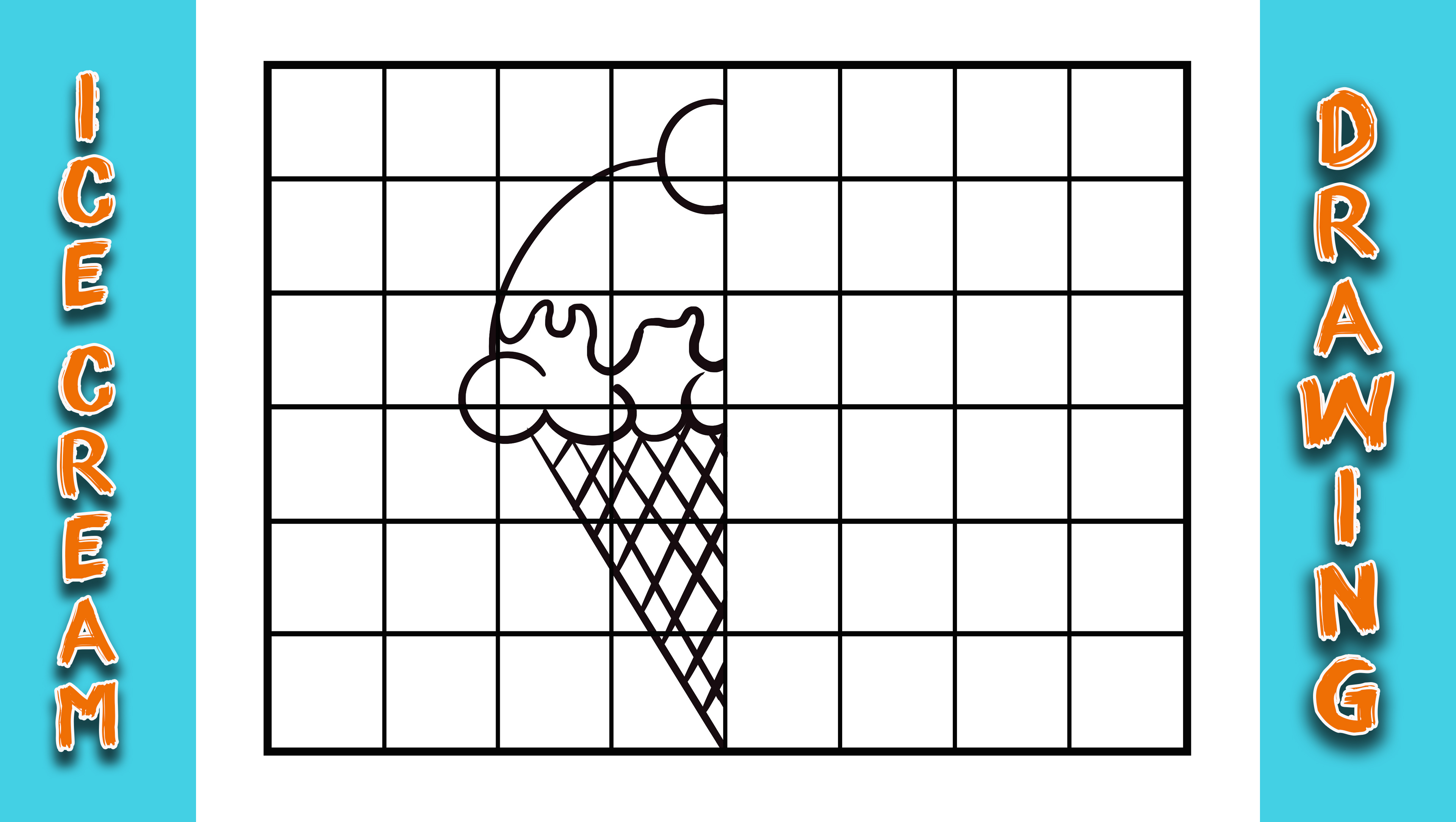 Ice Cream Grid Drawing