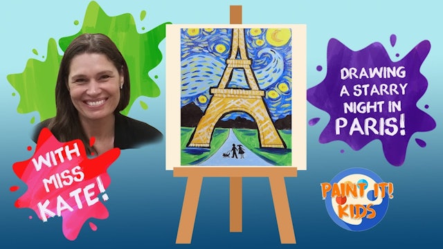 Drawing for Kids - How to Draw Starry Night in Paris - art for kids