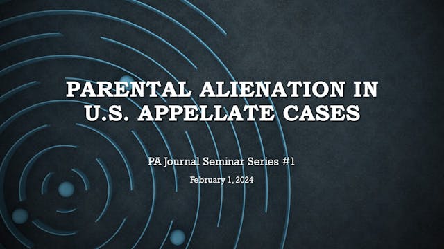 Seminar 1: PA in US Appellate Cases