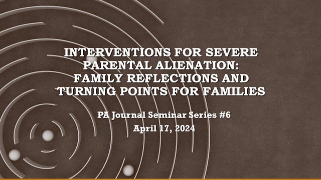 Seminar #6: Interventions for severe PA: FR & TPFF