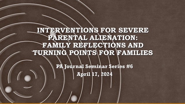 Seminar #6: Interventions for severe PA: FR & TPFF